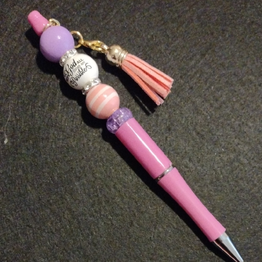Handcrafted Beaded Pen with Tassel